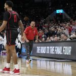 
              Houston head coach Kelvin Sampson yells during the second half of a college basketball game against Arizona in the Sweet 16 round of the NCAA tournament on Thursday, March 24, 2022, in San Antonio. (AP Photo/David J. Phillip)
            