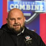 
              FILE - New York Giants head coach Brian Daboll speaks during a press conference at the NFL football scouting combine in Indianapolis, on March 1, 2022. During the sixth annual NFL Women's Forum on Monday, coaches and general managers from the 32 teams were asked to spend one hour participating. Some stayed several hours longer, with Brian Daboll, recently hired as head coach of the Giants, stressing he wanted to learn more about the program. (AP Photo/Michael Conroy, File)
            