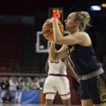 
              Notre Dame guard Dara Mabrey (1) prepares to shoot a 3-point basket in the first half of a second-round game against Oklahoma in the NCAA women's college basketball tournament Monday, March 21, 2022, in Norman, Okla. (AP Photo/ Mitch Alcala)
            