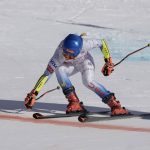 
              United States' Mikaela Shiffrin crosses the finish line of an alpine ski, women's World Cup giant slalom, in Lenzerheide, Switzerland, Sunday, March 6, 2022. (AP Photo/Giovanni Auletta)
            