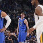 
              Dallas Mavericks guard Luka Doncic (77) smiles during the second half of an NBA basketball game against the Utah Jazz in Dallas, Sunday, March 27, 2022. (AP Photo/LM Otero)
            