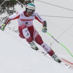 
              Austria's Vincent Kriechmayr speeds down the course during an alpine ski, men's World Cup Finals super-G, in Courchevel, France, Thursday, March 17, 2022. (AP Photo/Marco Trovati)
            