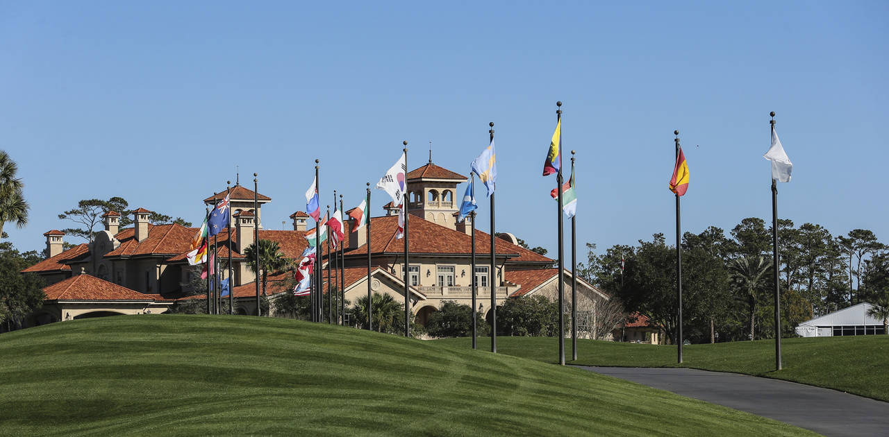 FILE -The clubhouse at TPC Sawgrass during the first round of an NCAA golf tournament on Monday, Fe...