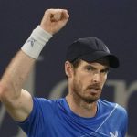 
              Andy Murray of Britain celebrates after he beats Christopher O'Connell of Australia during a match of the Dubai Duty Free Tennis Championship in Dubai, United Arab Emirates, Monday, Feb. 21, 2022. (AP Photo/Ebrahim Noroozi)
            