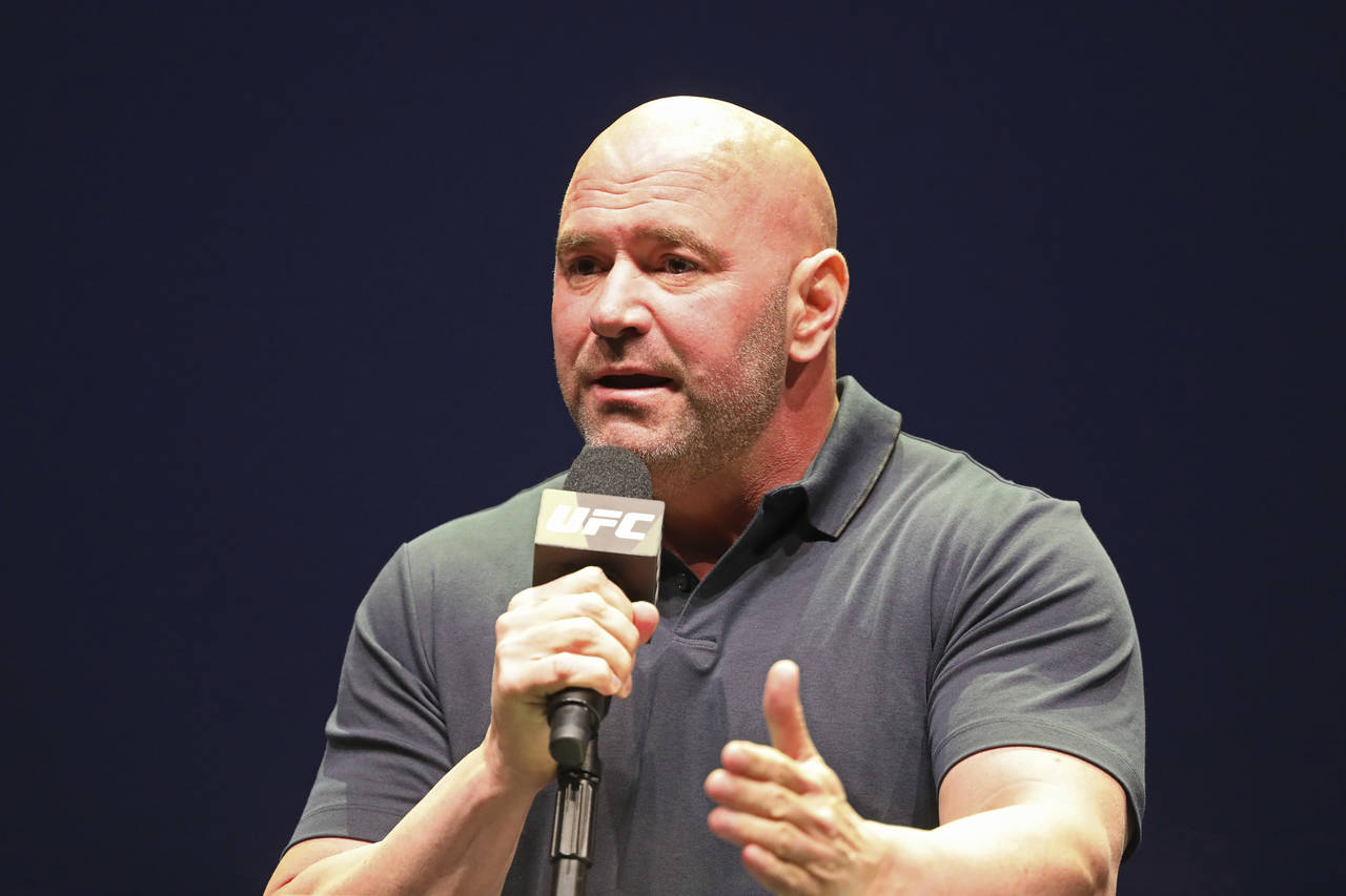 FILE - UFC President Dana White speaks at a news conference in New York, Sept. 19, 2019. A Nevada S...