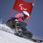 
              Jasmin Bambur of the U.S. competes in the men's Giant Slalom Sitting Para Alpine Skiing at the Yanqing National Alpine Skiing Centre during the Beijing Winter Paralympic Games in Yanqing, China, Thursday, March 10, 2022. (Joel Marklund/IOC for OIS via AP)
            
