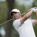 
              Paul Casey, of England, hits from the sixth tee during the final round of play in The Players Championship golf tournament Monday, March 14, 2022, in Ponte Vedra Beach, Fla. (AP Photo/Lynne Sladky)
            