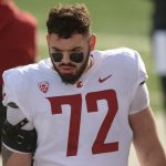 SALT LAKE CITY, UT - DECEMBER 19:  Washington State Cougar OL ABRAHAM LUCAS #72 in a game between the Washington State Cougars and the Utah Utes on December 19, 2020 at Rice-Eccles Stadium in Salt Lake City, Utah (Photo by Boyd Ivey/Icon Sportswire via Getty Images)