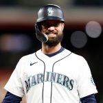 SEATTLE, WASHINGTON - APRIL 23: Jesse Winker #27 of the Seattle Mariners reacts during the seventh inning against the Kansas City Royals at T-Mobile Park on April 23, 2022 in Seattle, Washington. (Photo by Steph Chambers/Getty Images)