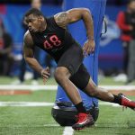 
              FILE - Georgia defensive lineman Travon Walker runs a drill during the NFL football scouting combine, Saturday, March 5, 2022, in Indianapolis. Walker is expected to be taken in the NFL Draft. (AP Photo/Darron Cummings, File)
            