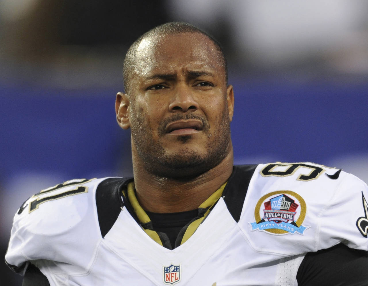 FILE - In this Dec. 9, 2012, file photo, New Orleans Saints defensive end Will Smith appears before...