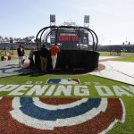 
              San Francisco Giants players take batting practice before a baseball game against the Miami Marlins in San Francisco, Friday, April 8, 2022. (AP Photo/Eric Risberg)
            