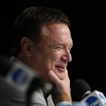 
              Kansas head coach Bill Self speaks during a news conference about the Men's Final Four NCAA basketball tournament, Sunday, April 3, 2022, in New Orleans. North Carolina will face Kansas in the final game on Monday. (AP Photo/Brynn Anderson)
            