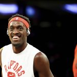 
              Toronto Raptors forward Pascal Siakam (43) smiles prior to an NBA basketball game against the Toronto Raptors, Sunday, April 10, 2022 in New York. (AP Photo/Jessie Alcheh)
            