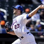 
              New York Mets starting pitcher David Peterson (23) delivers against the Arizona Diamondbacks during the first inning of a baseball game, Sunday, April 17, 2022, in New York. (AP Photo/Jessie Alcheh)
            