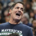 
              Mark Cuban, owner of the Dallas Mavericks, watches during the first half of Game 6 of an NBA basketball first-round playoff series between the Dallas Mavericks and the Utah Jazz, Thursday, April 28, 2022, in Salt Lake City. (AP Photo/Rick Bowmer)
            
