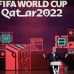 
              FIFA President Gianni Infantino speaks before the 2022 soccer World Cup draw at the Doha Exhibition and Convention Center in Doha, Qatar, Friday, April 1, 2022. (AP Photo/Hassan Ammar)
            