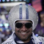 
              Dallas Cowboys fan Jaime Castro smiles before the second round of the NFL football draft Friday, April 29, 2022, in Las Vegas. (AP Photo/Jae C. Hong )
            