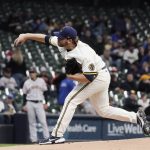 
              Milwaukee Brewers starting pitcher Corbin Burnes throws during the first inning of a baseball game Monday, April 25, 2022, in Milwaukee. (AP Photo/Morry Gash)
            