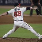 
              Atlanta Braves pitcher Tyler Matzek works against the Miami Marlins during the seventh inning of a baseball game Friday, April 22, 2022, in Atlanta. (AP Photo/Ben Margot)
            