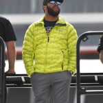 
              Bubba Wallace watches practice for the NASCAR Truck Series auto race Friday, April 15, 2022, at Bristol Motor Speedway in Bristol, Tenn. (David Crigger/Bristol Herald Courier via AP)
            