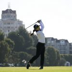 
              Sei Young Kim tees off at the 14th tee during the first round of LPGA's DIO Implant LA Open golf tournament at Wilshire Country Club on Thursday, April 21, 2022, in Los Angeles, Calif. (AP Photo/Ashley Landis)
            