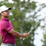 
              Xander Schauffele watches his shot off the 17th tee during the third round of the PGA Zurich Classic golf tournament, Saturday, April 23, 2022, at TPC Louisiana in Avondale, La. (AP Photo/Gerald Herbert)
            