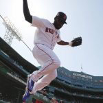 
              Boston Red Sox's Jackie Bradley Jr. takes the field before a baseball game against the Minnesota Twins, Friday, April 15, 2022, in Boston. (AP Photo/Michael Dwyer)
            