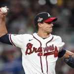 
              Atlanta Braves starting pitcher Charlie Morton (50) delivers in the fifth inning of a baseball game against the Cincinnati Reds Friday, April 8, 2022, in Atlanta. (AP Photo/John Bazemore)
            