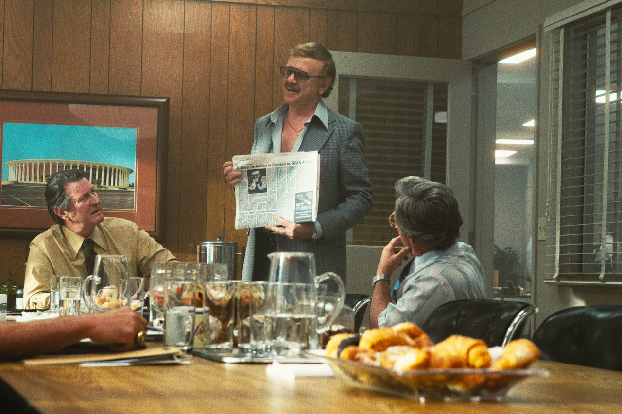 This image released by HBO shows Brett Cullen, portraying Bill Sharman, left, and John C. Reilly, p...