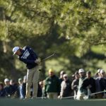 
              Cameron Smith, of Australia, hits on the17th fairway during the third round at the Masters golf tournament on Saturday, April 9, 2022, in Augusta, Ga. (AP Photo/Robert F. Bukaty)
            