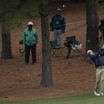 
              Cameron Smith, of Australia, hits to the ninth green during the third round at the Masters golf tournament on Saturday, April 9, 2022, in Augusta, Ga. (AP Photo/Robert F. Bukaty)
            