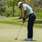 
              Cameron Champ, of the United States, putts on the sixth hole during the third round of the Mexico Open at Vidanta in Puerto Vallarta, Mexico, Saturday, April 30, 2022. (AP Photo/Eduardo Verdugo)
            