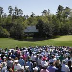 
              Tiger Woods walks to the 11th green during the first round at the Masters golf tournament on Thursday, April 7, 2022, in Augusta, Ga. (AP Photo/David J. Phillip)
            