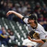 
              Pittsburgh Pirates starting pitcher JT Brubaker throws during the first inning of a baseball game against the Milwaukee Brewers Tuesday, April 19, 2022, in Milwaukee. (AP Photo/Morry Gash)
            