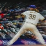 
              Milwaukee Brewers starting pitcher Corbin Burnes throws during the sixth inning of a baseball game against the San Francisco Giants Monday, April 25, 2022, in Milwaukee. (AP Photo/Morry Gash)
            