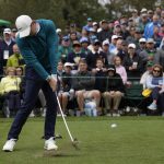 
              Rory McIlroy, of Northern Ireland, hits on the sixth hole during the third round at the Masters golf tournament on Saturday, April 9, 2022, in Augusta, Ga. (AP Photo/Jae C. Hong)
            