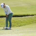 
              Nasa Hataoka of Japan putts at the 10th green during the first round of LPGA's DIO Implant LA Open golf tournament at Wilshire Country Club on Thursday, April 21, 2022, in Los Angeles, Calif. (AP Photo/Ashley Landis)
            