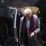 
              Former tennis player Boris Becker enters a taxi as he leaves Southwark Crown Court, in London, Friday, April 8, 2022. Becker is on trial in London for allegedly concealing property — including nine trophies — from bankruptcy trustees and dodging his obligation to disclose financial information to settle his debts. (AP Photo/Alberto Pezzali)
            