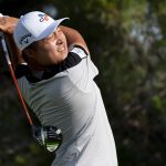 
              K.H. Lee tees off on the 14th hole during the second round of the AT&T Byron Nelson golf tournament in McKinney, Texas, on Friday, May 13, 2022. (AP Photo/Emil Lippe)
            