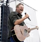 
              Blake Shelton performs before the NASCAR All-Star auto race at Texas Motor Speedway in Fort Worth, Texas, Sunday, May 22, 2022. (AP Photo/Larry Papke)
            