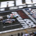 
              Kyle Busch (18), William Byron (24) and Tyler Reddick (8) compete to the finish line during a NASCAR Cup Series auto race at Charlotte Motor Speedway, Sunday, May 29, 2022, in Concord, N.C. (AP Photo/Matt Kelley)
            