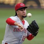 
              Cincinnati Reds starting pitcher Luis Castillo delivers during the first inning of the team's baseball game against the Pittsburgh Pirates in Pittsburgh, Saturday, May 14, 2022. (AP Photo/Gene J. Puskar)
            