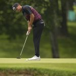 
              Mito Pereira, of Chile, putt on the 10th hole during the second round of the PGA Championship golf tournament at Southern Hills Country Club, Friday, May 20, 2022, in Tulsa, Okla. (AP Photo/Matt York)
            