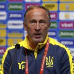 
              Ukraine head coach Oleksandr Petrakov speaks, during a press conference, at Hampden Park, in Glasgow, Scotland, Tuesday May 31, 2022. Scotland will play Ukraine in a World Cup qualifier soccer match on Wednesday. (Andrew Milligan/PA via AP)
            