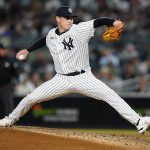 
              New York Yankees' Ron Marinaccio pitches during the sixth inning of a baseball game against the Baltimore Orioles on Wednesday, May 25, 2022, in New York. (AP Photo/Frank Franklin II)
            