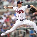 
              Atlanta Braves starting pitcher Kyle Wright (30) throws during the first inning of a baseball game against San Diego Padres Sunday, May 15, 2022, in Atlanta. (AP Photo/Hakim Wright Sr)
            