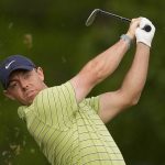 
              Rory McIlroy, of North Ireland, watches his tee shot on the 11th hole during the first round of the PGA Championship golf tournament, Thursday, May 19, 2022, in Tulsa, Okla. (AP Photo/Matt York)
            