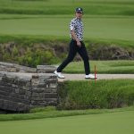 
              Ryosuke Kinoshita, of Japan, walks on the second hole during a practice round for the PGA Championship golf tournament, Tuesday, May 17, 2022, in Tulsa, Okla. (AP Photo/Eric Gay)
            