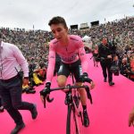 
              Australia's Jai Hindley wears the pink jersey at the end of the 21st stage against the clock race of the Giro D'Italia, in Verona, Italy, Sunday, May 29, 2022. (Gian Mattia D'Alberto/LaPresse via AP)
            